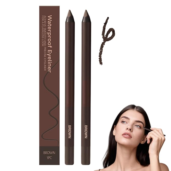 Eyeliner Pencil, Long Lasting Smudge-Proof Professional Eyeliner, Smooth and Easy to Apply, Effortlessly Create Any Look (Brown)