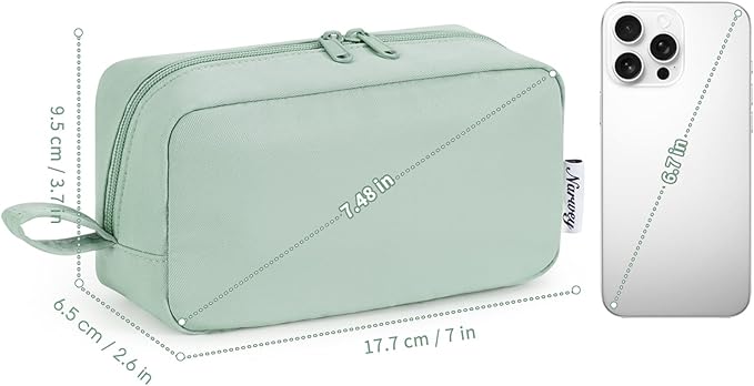 Narwey Small Cosmetic Bag, Small Makeup Bag for Purse, Travel Mini Makeup Pouch, Zipper Pouch, Cute Makeup Bag with Organized Pockets for Women (Mint Green, Small)
