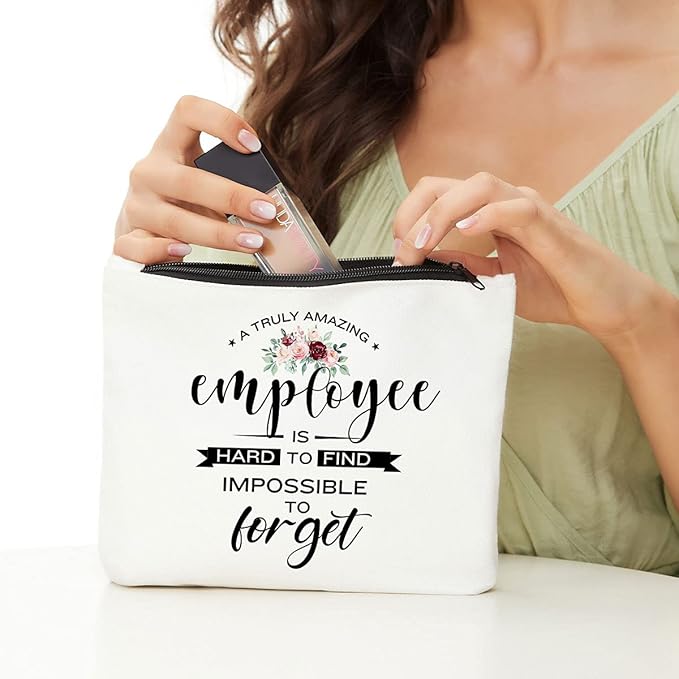 Employee Appreciation Gifts, Employee Gifts, Employee Birthday Christmas New Job Promotion Gifts, Thank You Gifts, Retirement Gifts for Employee, Coworker- Amazing Employee is Hard to Find Makeup Bag