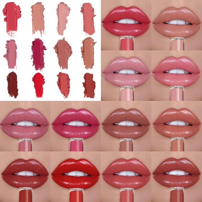 FAUPT 12 Color Cream Lip Gloss, Waterproof Long-Lasting Moisturizing Lip Gloss, Non-Stick to Cup Natural Jelly Lipstick for Women Home Travel (#03, 1pack)