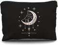 Nogrit Tarot Makeup Bag,Witchy Gifts,Witchy Gifts For Women,Boho Makeup Bag,Boho Crescent Moon Celestial Small Cosmetic Makeup Bag for Purse