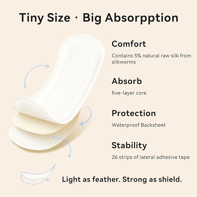 MODAL Panty Liners for Women, Unscented Sanitary Pads Without Wings, Daily Thin Panty Liners, 6.1 Inch(155 mm), Regular, 80 Count
