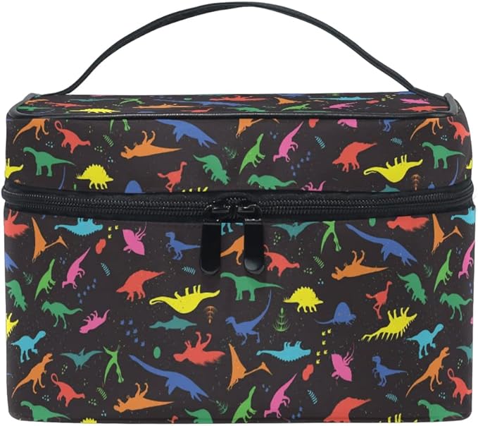 Makeup Bag, Dinosaurs Travel Makeup Organizer Bag Cosmetic Cases Toiletry Bags for Girl Women Ladies