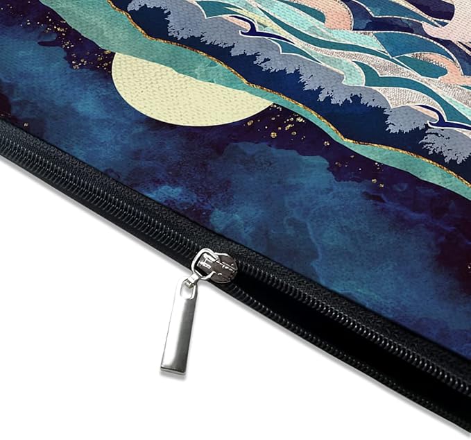 Cute Makeup Bag for Purse Canvas Waterproof Funny Cosmetic Bags for Women Zipper Travel Toiletry Pouch-Mountain Makeup Bags-Blue