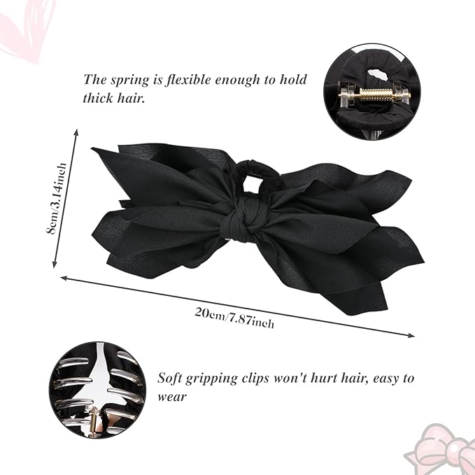 Bow Claw Clips 3PC-C