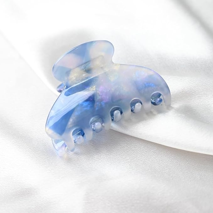 Handmade Celluloid Acetate French Design Barrettes Tortoise Shell Claws Hair Claw Luxury Fashion Accessories Hair Clip for Women (aespa blue)