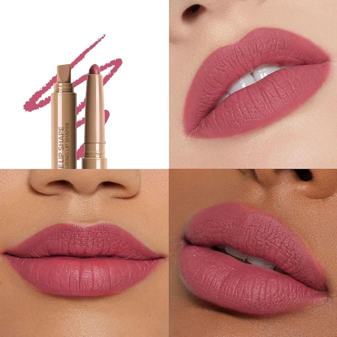 SUAKE Plump Matt Lipstick Lipliner Pencil Pack,Waterproof Crayon with Silicone Smudger for Define Contours & Sculpting Lip, Longwear Moisture Smooth Creamy Formula for Lip Makeup-02 Wine