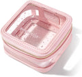 ROWNYEON Clear Makeup Case Toiletry Bag Multipurpose Travel Makeup Train Case Portable Cosmetic Organizer Transparent Storage Bag