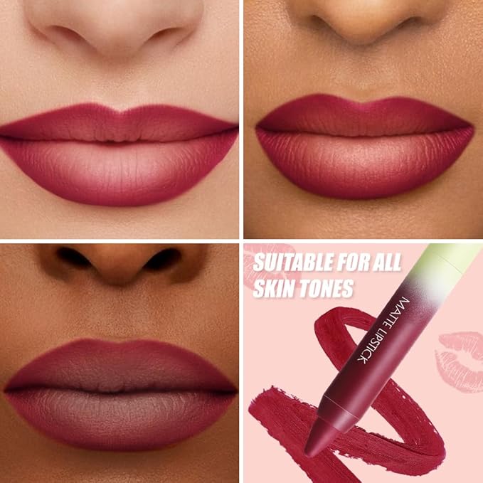 Matte Lip Lipstick Crayon Lip Liner Thick Pencil, High-Pigment Outline lips, Non-sticky Matte Velvet Texture, Waterproof & Smudge-Proof Longwear Pigmented, Fit for all tones 05#