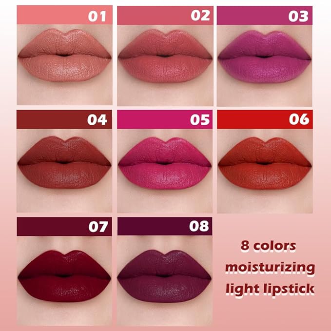 Matte Lipstick Crayon for Women, Pink Nude Lip Stick Pencil 24 Hour Long Lasting Waterproof, Non-Drying Hydrating Formula Lip Gloss Makeup, Vegan & Cruelty-Free, 08