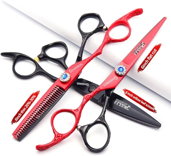 6 Inch Professional Hairdresser Scissors Left Handed Hairdresser Scissors Set (6-inch 3pc-C)