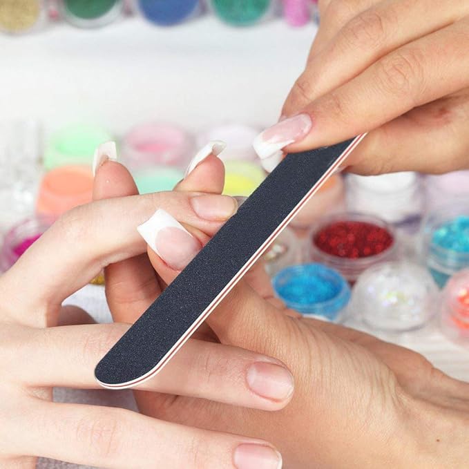 Nail File 57ct 100/180 Grit Emery Board Filer for Acrylic/Natural Fingernail