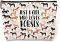 Cute Horses Makeup Bag Horse Gifts Funny Horse Party Favors Stuff Decor Travel Toiletry Bag for Women Best Friends Girls Farmer Grandma Mom Sister Coworker Nurse Camping Birthday Christmas Retirement
