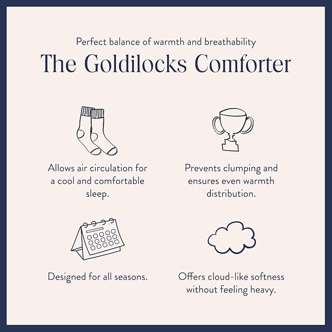 Brooklinen Ultra Warm Luxury Down Comforter, 100% Natural Canadian Duck Down Duvet Insert - 750 Fill Power, Baffle Box Construction, 100% Cotton Shell, Twin/Twin XL Size Comforter