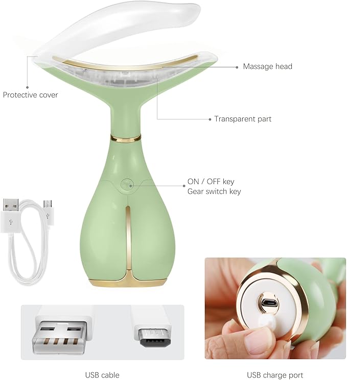 Ms.W Red Light Facial Massager, Skin Care Tools for Face and Neck Beauty Device, Electric Facial Massage Tool with Heating and 3 Massage Modes