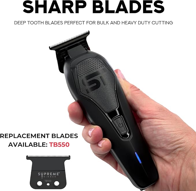 Supreme Trimmer Darkstar 72 Trimmer with Magnetic Vector Motor | 180 Min Run Time, 9000 RPM Barber Hair Trimmer | Low Noise, Professional Beard Trimmer DLC Blades | ST700