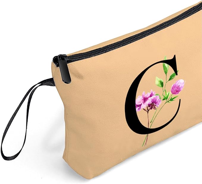 Birthday Thank You Appreciation Monogrammed Gifts for Mom Aunt Teacher Sister Friend Coworkers Bride Bridesmaid Makeup Cosmetic Bag with Mirror Mothers Day Christmas Graduation C