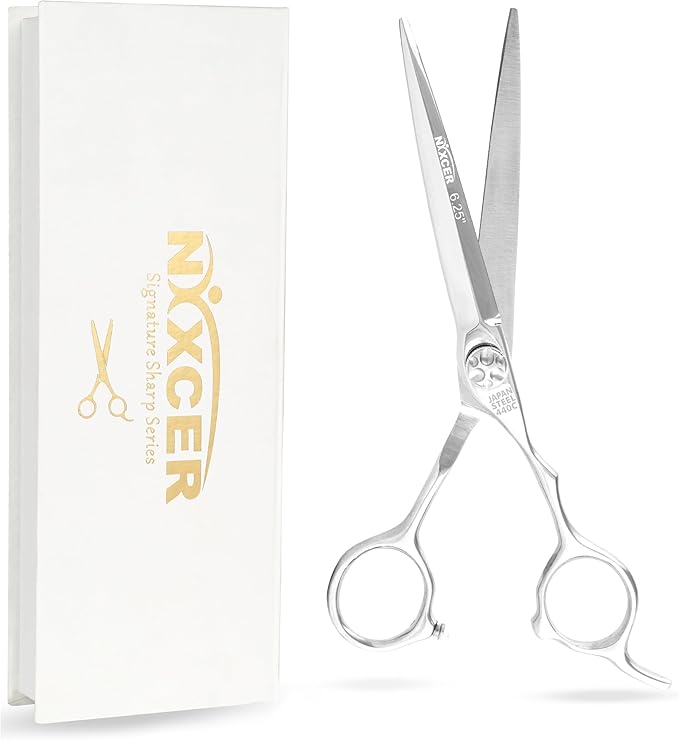 Professional Series - 6.25" Arc Convex Edge Blade With Sharpness Hair Cutting Scissors 440C Japanese Steel, Featuring Long-Lasting Sharpness Silver