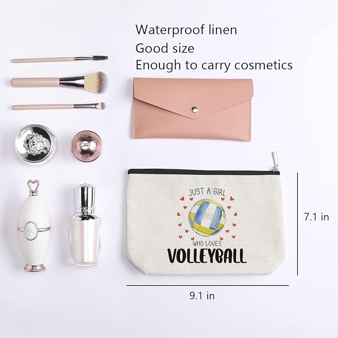 KDXPB PZ Volleyball Stuff Volleyball Gifts for Players Teams Birthday Gifts for Women Her Best Friend Sister Coworker BFF Besties Makeup Bag