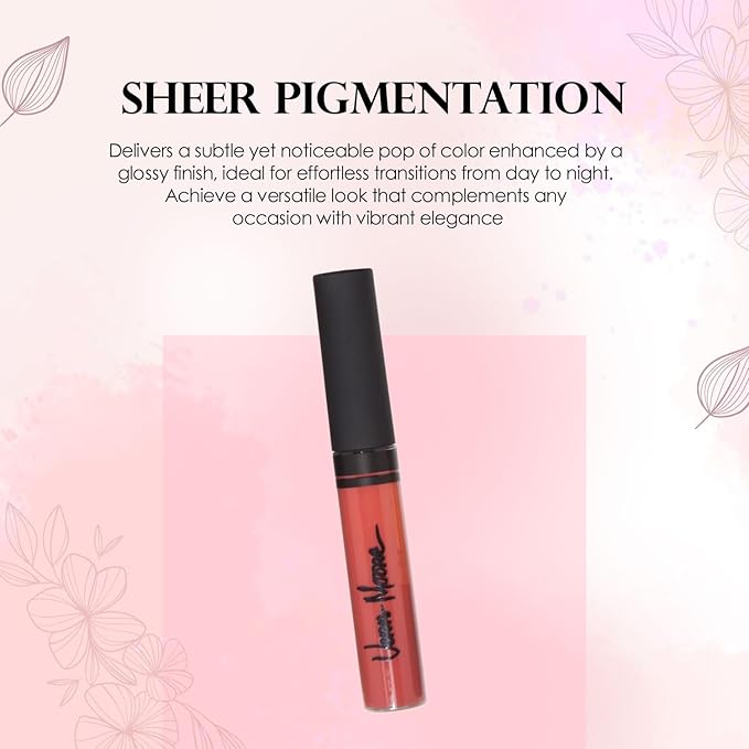 Lip Gloss, Moisturizing Lip Color with Shimmer for Long Lasting Shine, Lightweight Lip Stain, Girls Non-Sticky Lip Gloss with Aloe Vera, W/Vitamin C, E (Babydoll)