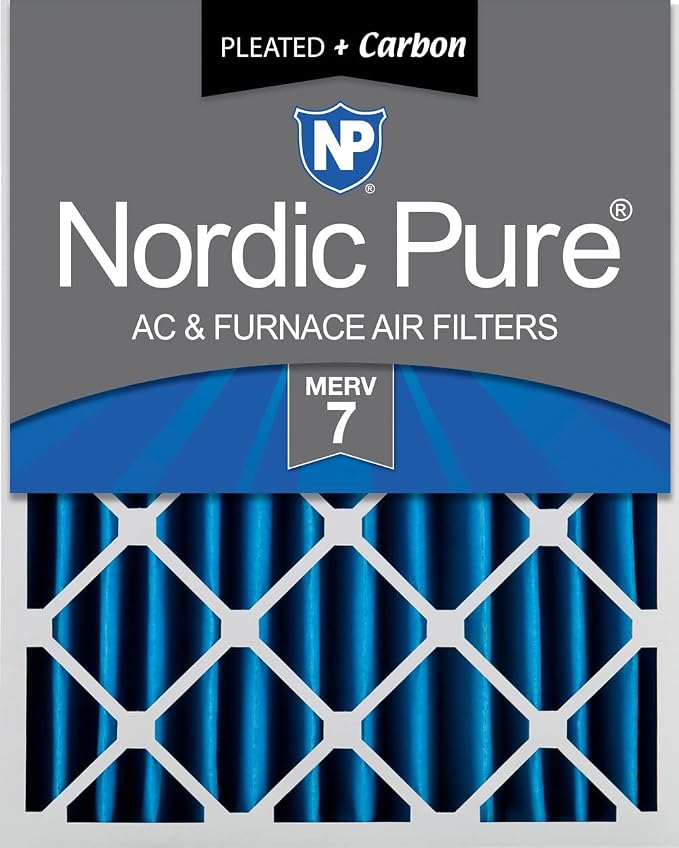 Nordic Pure 20x20x4 Pleated Air Filters MERV 7 Plus Carbon 1 Pack by NordicPure