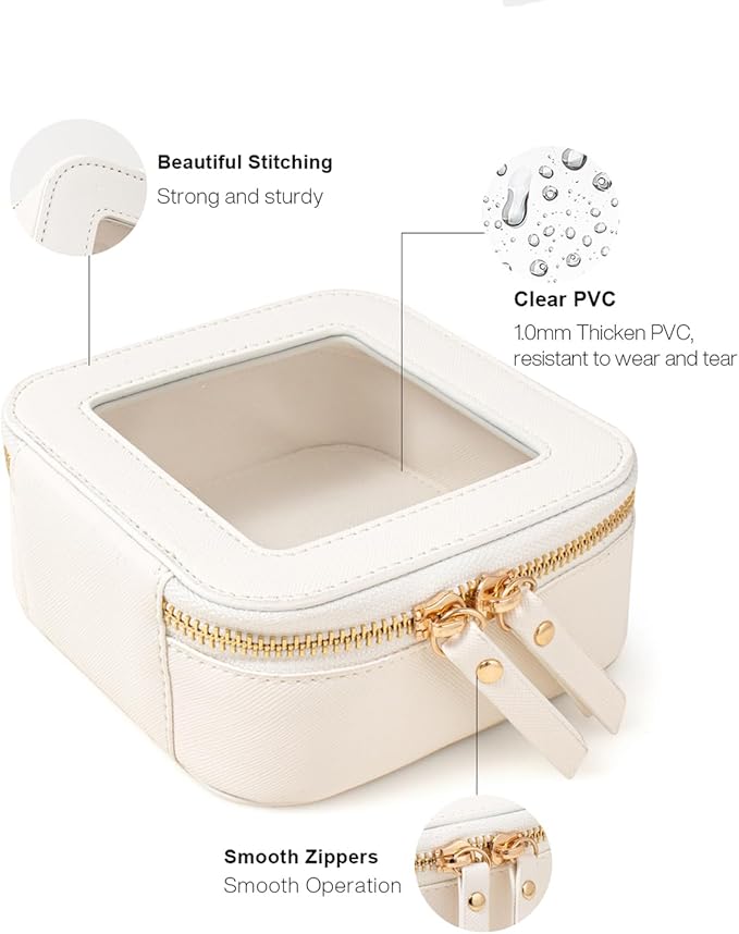 Small Clear Makeup Bag, Mini Makeup Pouch TSA Approved Toiletry Bag for Women Travel Makeup Bag Cute Clear Cosmetic Bag Waterproof Make Up Bag Organizer for Car Essentials