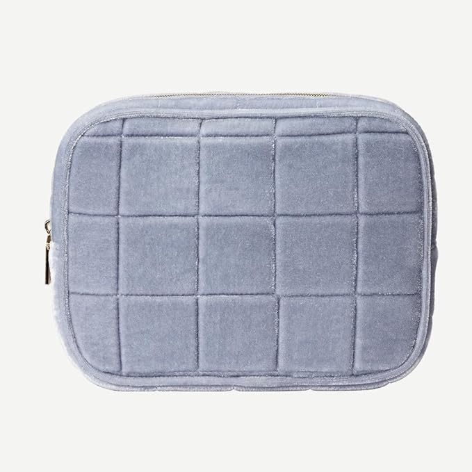 Conair Travel Double Zip Organizer - Toiletry Bag - Makeup Bag - Travel Makeup Bag - Makeup Organizer - Gifts for women - Blue Velvet