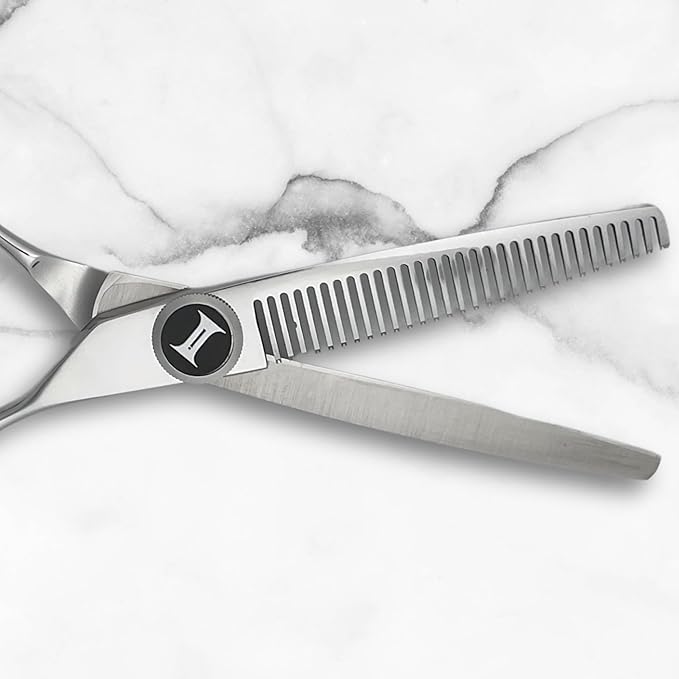 Apex 6" Complete Set of Hair Cutting Shears Includes a 6" Cutting Scissors and a 6" Thinning Shear with a Leather Case - 440C Stainless Steel - Designed by Saki Shears