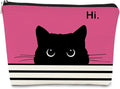 Cute Makeup Bag - Cat Gifts for Women, Black Cat Kitty Cosmetic Pouch