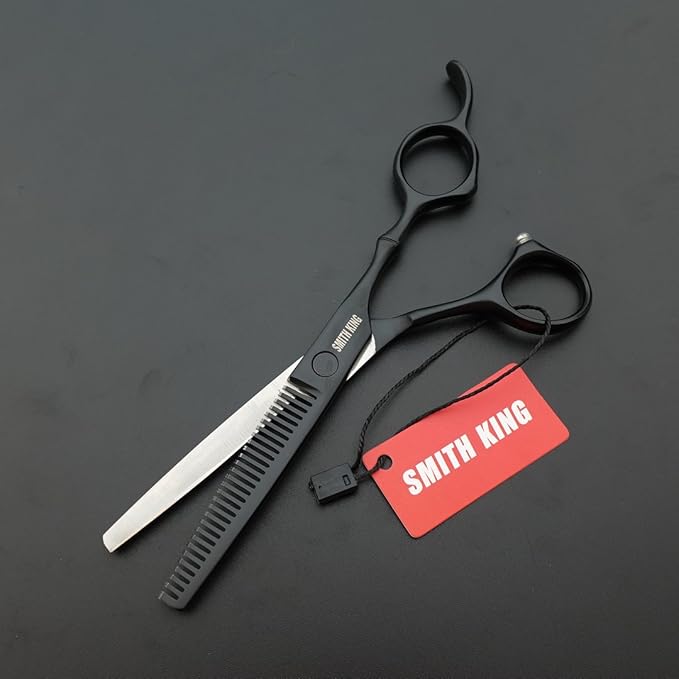 6.0 Inches Professional hair cutting thinning scissors set with razor (Black)