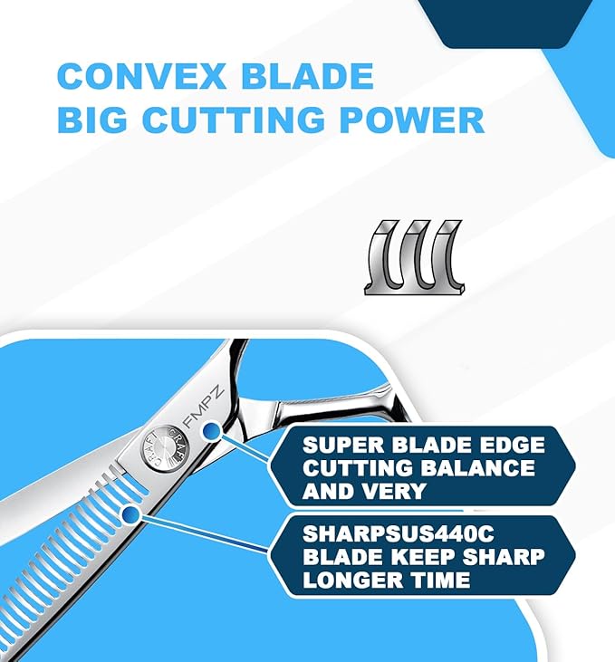 Professional Hair Thinning Shears Hair Cutting Texturizing Teeth Scissors - 6" Right Hand HIGH-END Extremely Sharp Scissors 440C Stainless Steel for Salon Home Stylists