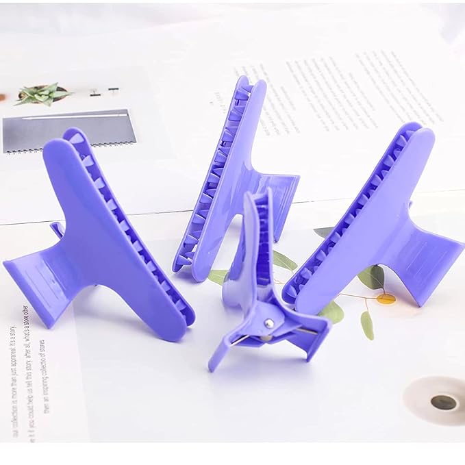 Ondder 24 Pcs Purple Butterfly Hair Clamps Clips Hair Claw Clips Salon Pro Section Clip for Styling, Sectioning, Cutting, Coloring Hair Clips Hairdressing Salon Tool Hair Accessories for Women Girls