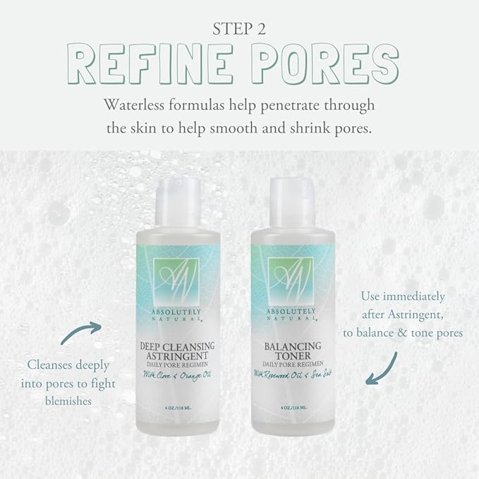 Absolutely Natural - Deep Cleansing Face Astringent Helps with Oily Skin & Acne Face Wash with Clove and Orange Oil Made in The U.S.