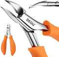 DEOU Podiatrist Toenail Clippers Ingrown Toenail Tools for Thick Nails and Inlaid Nails,Manicure and Pedicure Clippers,Heavy Duty Nail Clippers, Pedicure Tools (Orange)