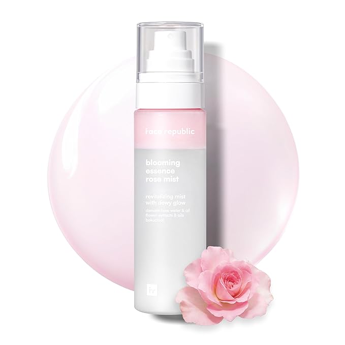 Face Republic Blooming Essence Rose Mist 100ml 3.38 fl oz | Instant Glass Skin | All In One Mist | Revitalizing, Nourishing, Deep Hydration, Dewy Glow | Damask Rose, Bakuchiol | Vegan Korean Skin Care
