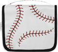 Travel Toiletry Bag for Women & Men Sport Baseball Red Hanging Cosmetic Organizer Portable Waterproof Makeup Case Make Up Bag with Compartments Travel Essentials for Bathroom Shower