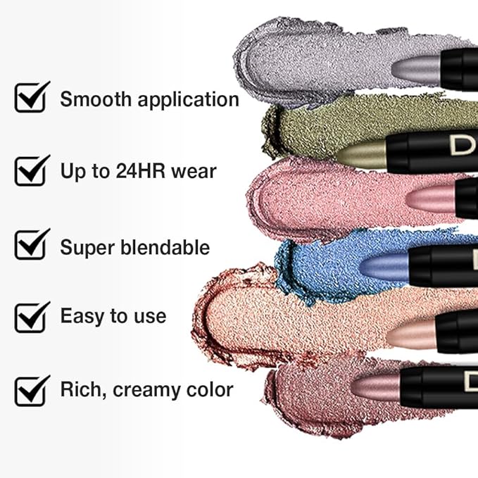 evpct Black Cocoa Matte Cream Eye Shadow Sticks Brightener Pencils for Women, Black Cocoa Silky Eyeshadow Applicator Stick Pen Waterproof, Blendable Crease-Proof Stick Eyeshadow Matte Eye Makeup 77