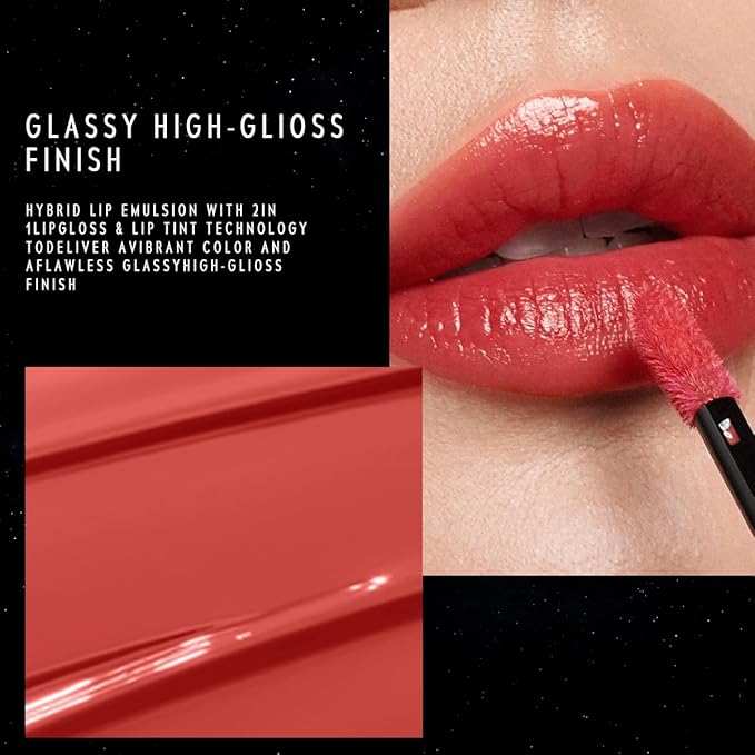 STELLAR DUST LIP STAIN-Long Lasting, Waterproof and Transferproof Lip Tint, Glossy Finish Lip Gloss, Lightweight Lipstick, High Coverage, Stocking Stuffers For Teen Girls(17 EROS)