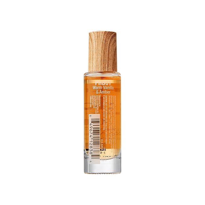 EL:KISS Roll On Perfume, Warm Vanilla & Amber Eau de Parfum 12mL (.40 Fl Oz), Hydrating & Long-Lasting, Alcohol-Free & Mineral Oil-Free, Infused with Jojoba, Argan & Coconut Oil