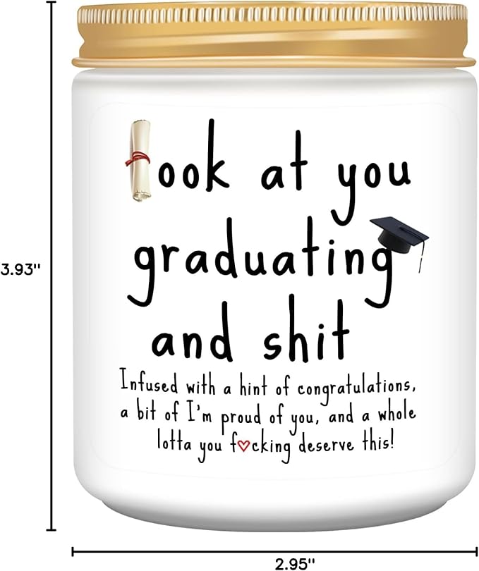 Graduation Gifts, 2025 Funny Graduation Gifts for Her Him, Best Grad High School Congratulations College Masters PhD Degree Nurse - Lavender Scented Candles