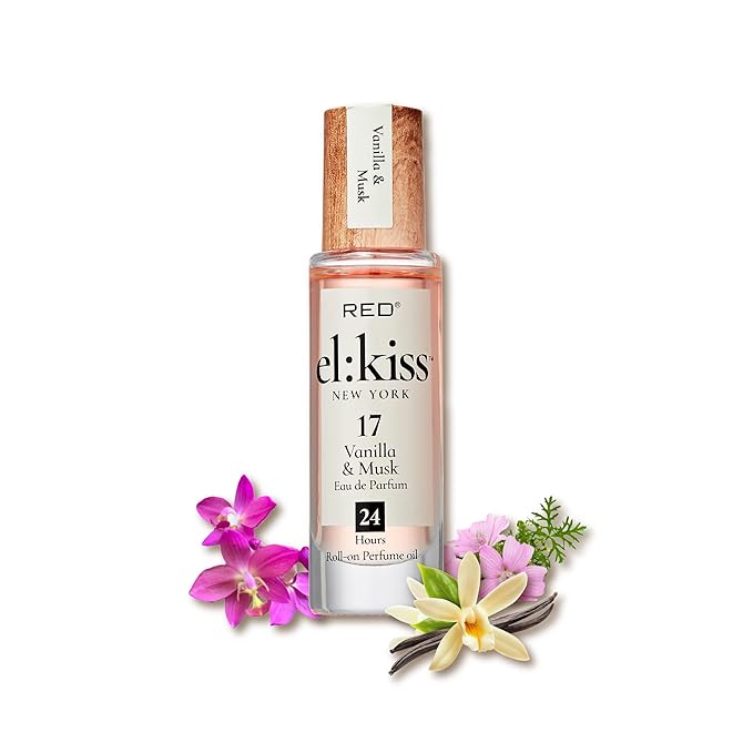 EL:KISS Roll On Perfume, Vanilla & Musk Inspired by Lattaf. Yara, Eau de Parfum 12mL (.40 Fl Oz), Hydrating & Long-Lasting, Alcohol & Mineral Oil-Free, Infused With Jojoba, Argan & Coconut Oil