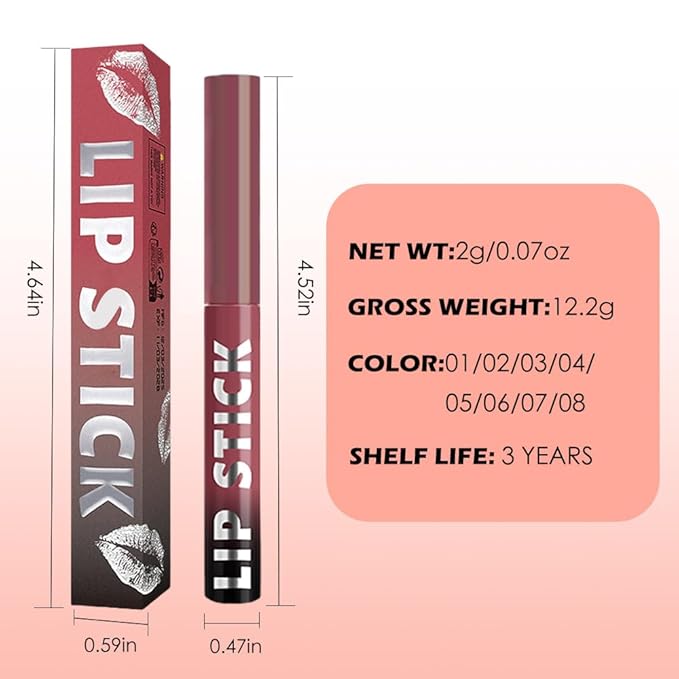Matte Lipstick Crayon for Women, Light Purple Lip Stick Pencil 24 Hour Long Lasting Waterproof, Non-Drying Hydrating Formula Lip Gloss Makeup, Vegan & Cruelty-Free, 03