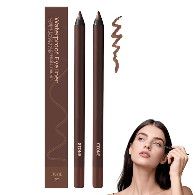 Eyeliner Pencil, Long Lasting Smudge-Proof Professional Eyeliner, Smooth and Easy to Apply, Effortlessly Create Any Look (Stone Brown)