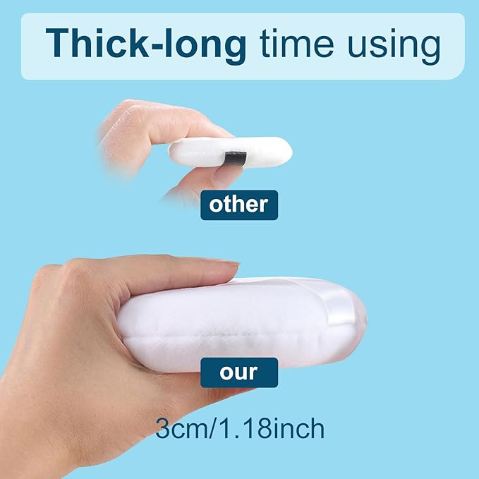 2 PCS Large Body Powder Puff with Container - 5 Inch Fluffy Cotton Powder Puff for Body Powder, Loose Mineral Foundation, and Dusting Powder, Big Powder Puff for Smooth and Even Application