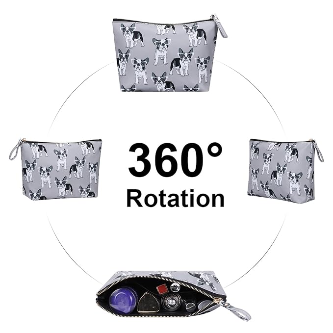 Travel Makeup Bags Waterproof Toiletry Cosmetic Case Small Pouch Gift for Women, Dog