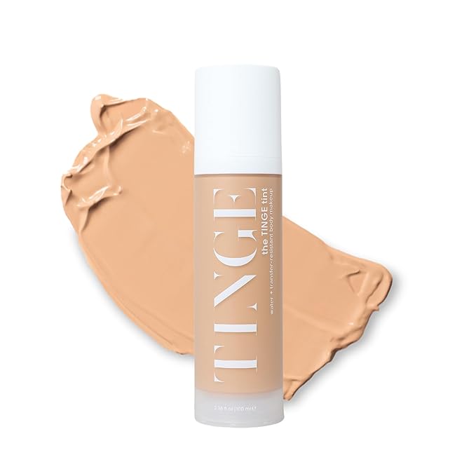 Tinge Tint Body Makeup, Water and Transfer Resistant Up to 48 Hours, Buildable Medium Coverage Body Foundation or Bronzer with Amino Acids, Tattoo Cover Up Makeup, 3.38 FL Oz - Medium Cool