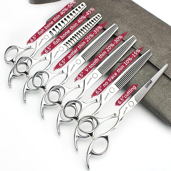 Barber hair scissors, Axemoore professional haircut Cutting Scissors/Shears set- 6", made of Japanese stainless steel, especially (6.5in-6pc)