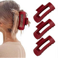 Silicone Hair Clips, Cloud Hair Pins for Women, 3.9 inch Soft Hair Claw Clip for Thick/Fine/Thin/Curly Hairstyle, Amber 3 Pack