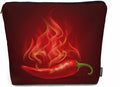 Chili Pepper Cosmetic Travel Bag For Toiletries, Fire Hot Spicy Red Chili Pepper Makeup Bag Toiletry Bags For Women, Flax Cosmetic Bags Make Up Bag Purse Toiletries Bag Birthday Gift