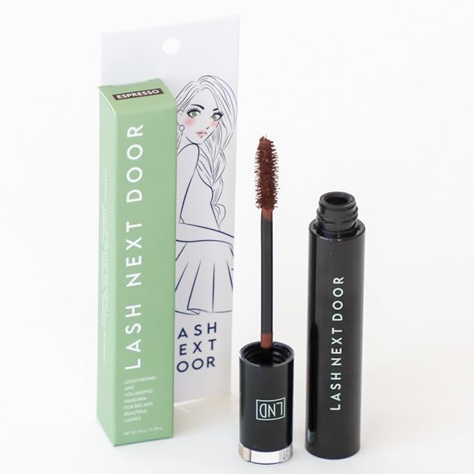 Lash Next Door Espresso Brown Mascara- Volumizing & Lengthening No Clump Smudge-Proof Makeup for Lashes- Beauty Products for Women- 1-Pack by Brooklyn and Bailey